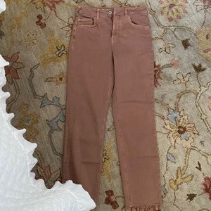 anthropologie pilcro brand new mauve pink colored straight leg jeans